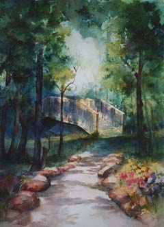 watercolor nature scene