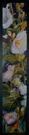 Hollyhocks Acrylic on Metal
